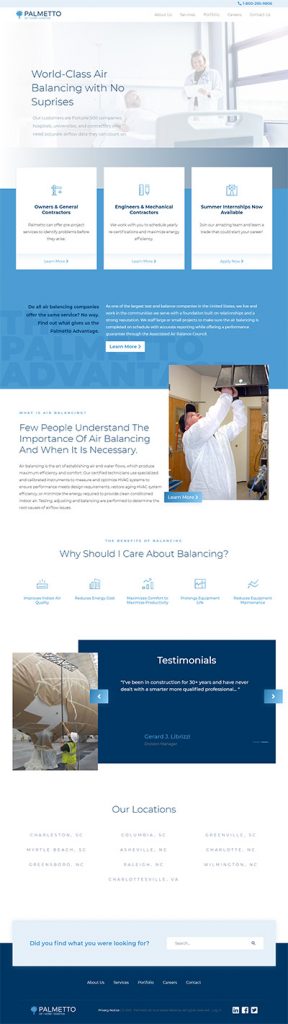 Palmetto Air Balance Website Redesign
