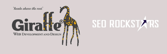 SEO Rockstars and Giraffe Web logos